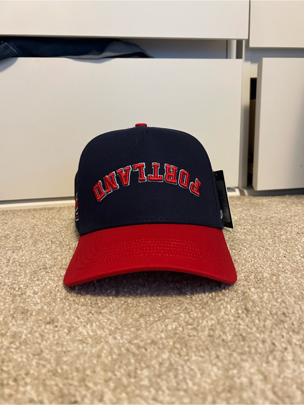 AUSL Portland Cascade Embroidered Structured Two-Tone Baseball Cap - Navy & Red